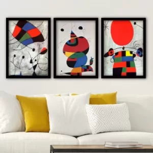 Image of 3SC191 Multicolor Decorative Framed Painting (3 Pieces)