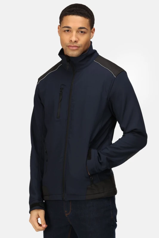 Image of Regatta Regatta Men Sandstorm Softshell Jacket in Dark Navy Size: Medium Dark Navy M Male 5051513723806