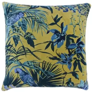 Image of Amazon Jungle Botanical Cushion Teal, Teal / 55 x 55cm / Polyester Filled