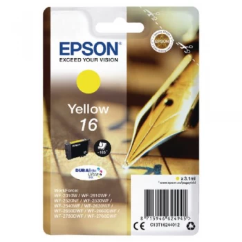Image of Epson Pen and Crossword 16 Yellow Ink Cartridge