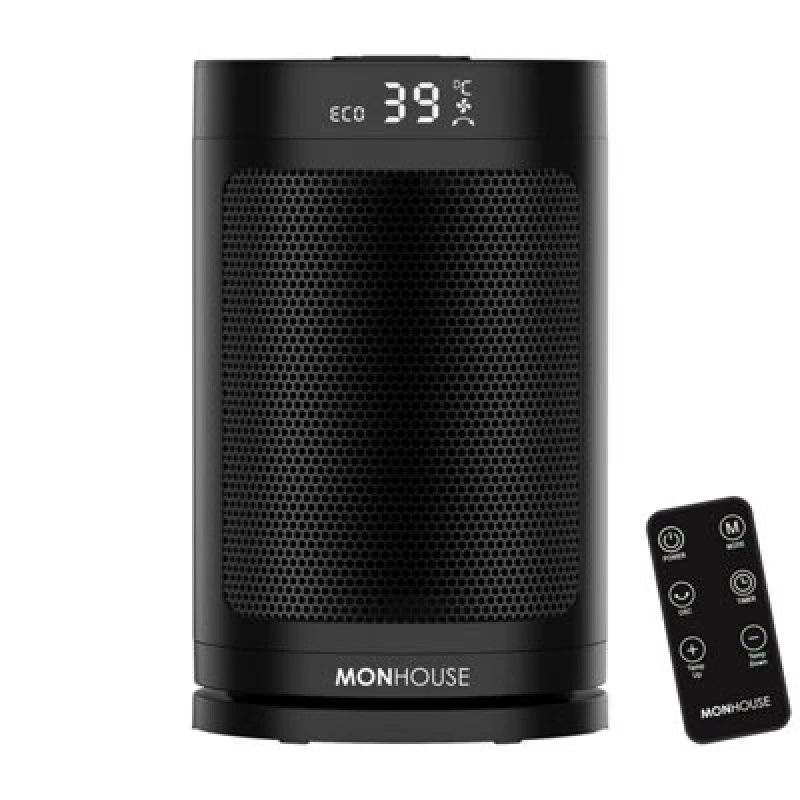 Image of Monhouse Portable Electric Space Heater, Energy Efficient Ptc Ceramic Heater, 120 Degree Oscillation, Remote Control, 1-12Hr Timer