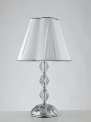 Image of RIFLESSO Table Lamp with Round Tapered Shade Chrome, Crystal 40x65cm