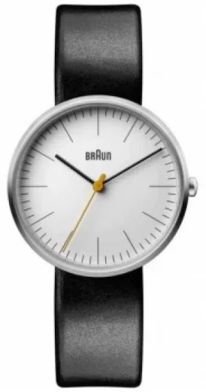 Image of Braun Womens Classic White Dial Black Leather Strap Watch