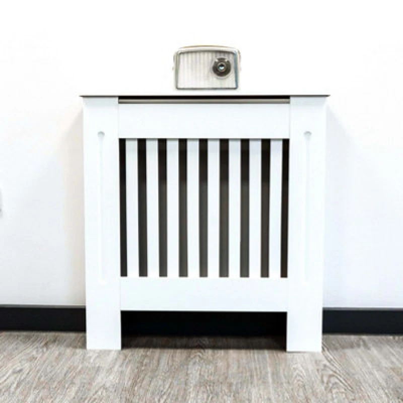 Image of Jack Stonehouse Vertical Slat White Mdf Wooden Radiator Cover - Small - 78Cm (W) X 81.5Cm (H) X 19Cm (D)
