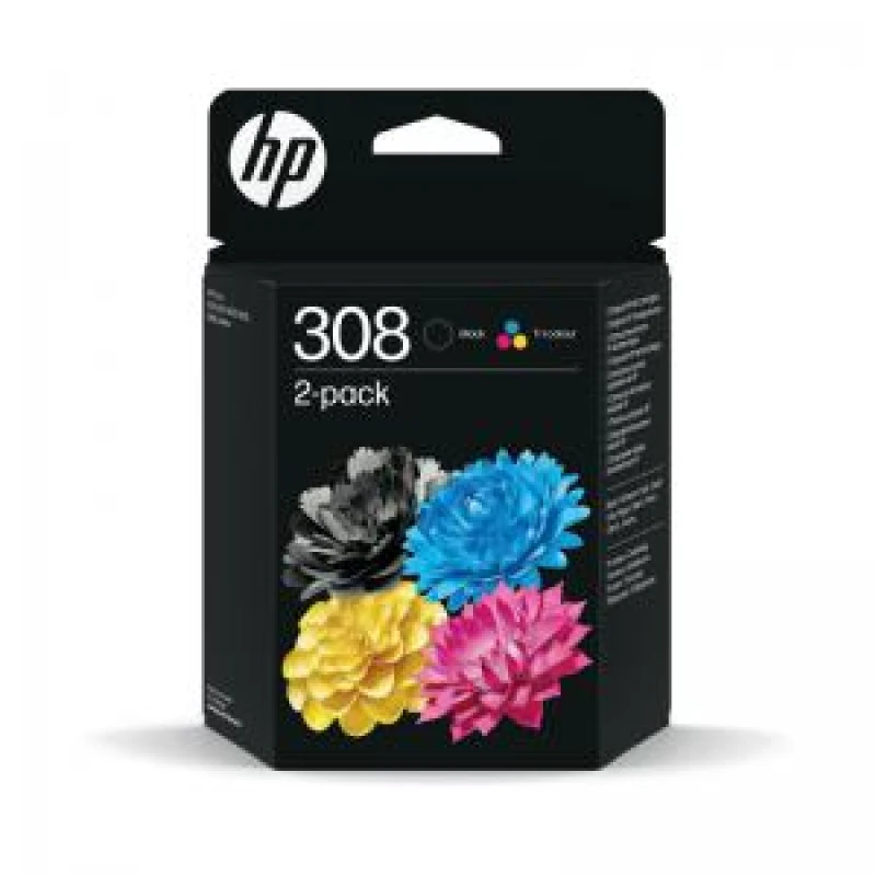 Image of HP 308 Multipack - Full Set of 2 Ink Cartridges - 6L6S6UE (Original)