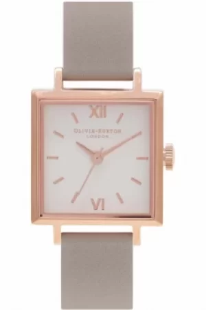 Image of Ladies Olivia Burton Square Dial Watch OB16SS03