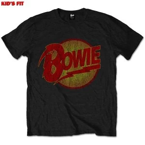 Image of David Bowie - Vintage Diamond Dogs Logo Kids 7 - 8 Years T-Shirt - Black
