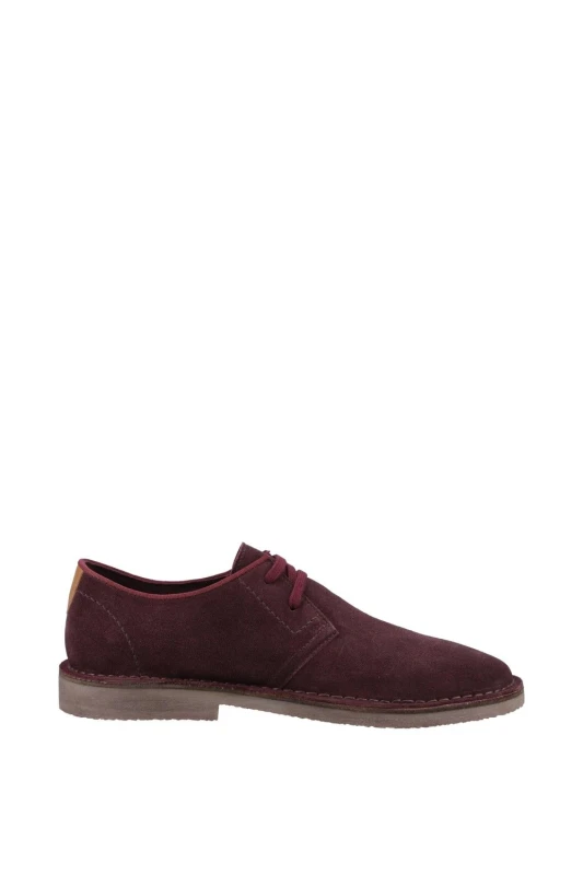 Image of Hush Puppies Mens Scout Lace Up Suede Desert Boots UK Size 7 (EU 41) Bordeaux HUS492-BORDO-7