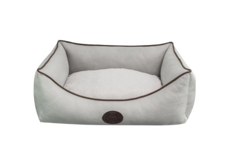 Image of Snug & Cosy Pets Snug And Cosy Tuscany Natural Faux Leather Rectangle Dog Bed Medium