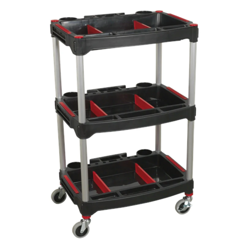 Image of Sealey Workshop Trolley 3-Level Composite with Parts Storage CX313
