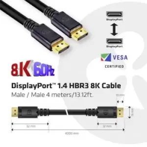 Image of club3D DisplayPort Cable DisplayPort plug, DisplayPort plug 4m Black CAC-1069B Ultra HD (8K) DisplayPort cable