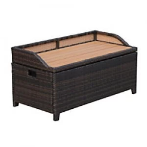 Image of Outsunny Rattan Storage Bench 841-153 Brown