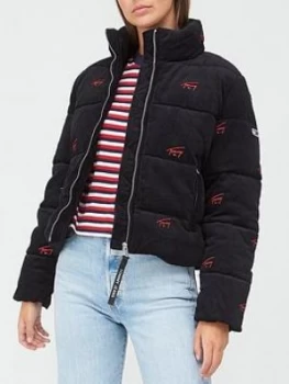 Image of Tommy Jeans Cord Padded Jacket - Black