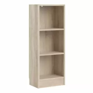 Image of Basic Low Narrow Bookcase with 2 Shelves, Oak