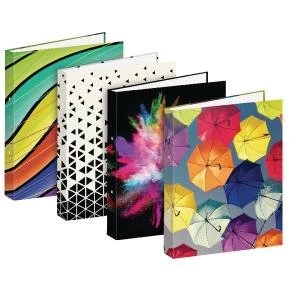 Image of A4 Fashion Assorted 25mm Board 2 Ring Binder Pack of 12 301648