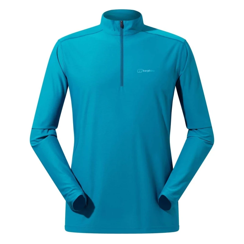 Image of Berghaus 24/7 tech tee long sleeve half zip - Blue Blue S