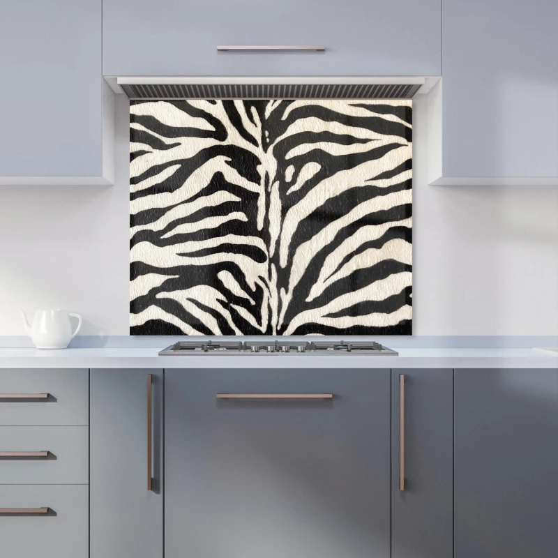 Image of Warren Reed Designer White Tiger Print Premium Glass Kitchen Splashback W600mm X H750mm