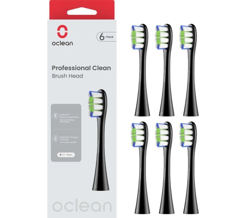 Image of OCLEAN P1C5 Replacement Brush Heads - Pack of 6, Black 6970810553864