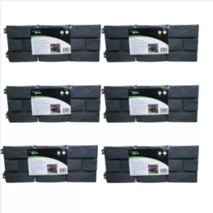 Image of 6 x 17cm 4 Piece Grey Brick Effect Garden Edging Boarder