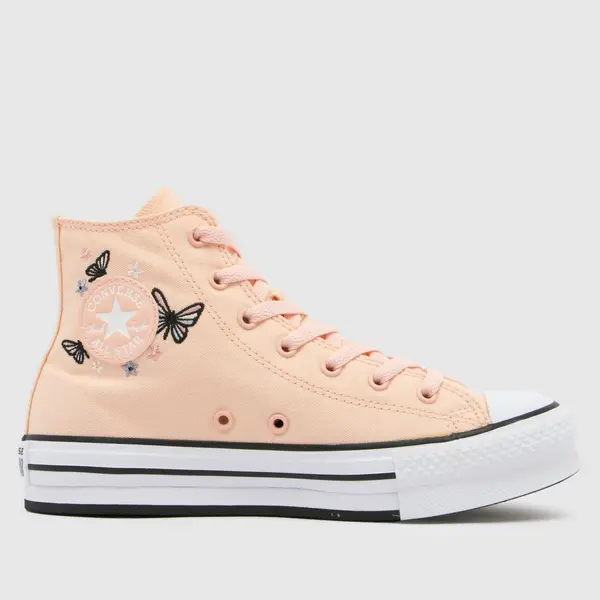 Image of Converse peach all star eva lift hi Girls Youth trainers Peach UK 3 (EU 35½)