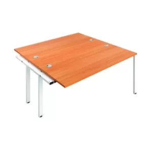 Image of Jemini 2 Person Extension Bench Desk 1400x1600x730mm Beech/White KF808961