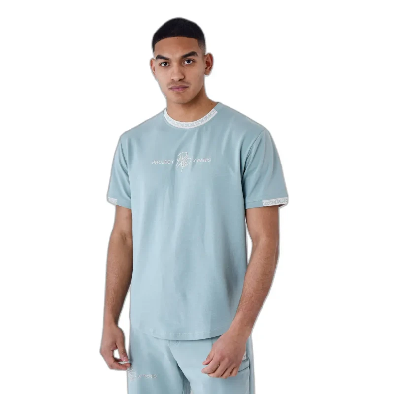 Image of Project X Paris Plain t-shirt with logo band Project X Paris Bleu Male S