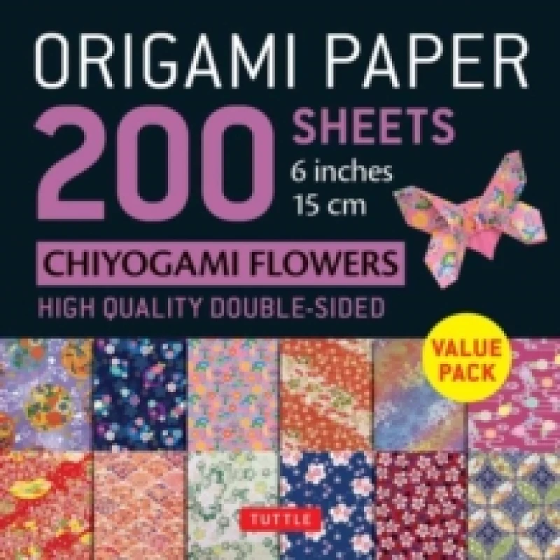 Image of Origami Paper 200 sheets Chiyogami Flowers 6 (15 cm). Notebook / blank book. By Tuttle Studio" Books