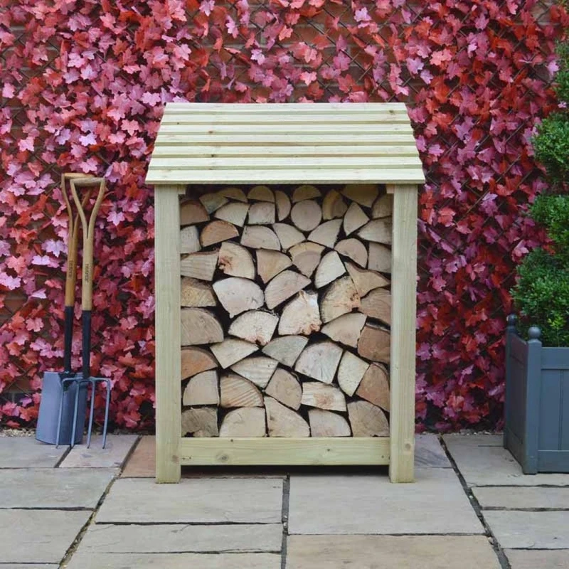 Image of Rutland County Garden Furniture Ltd Burley 4ft Log Store - L80 x W89.5 x H128cm - Light Green Light Green Unisex