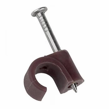Image of Zexum 7mm Brown Round Cable Clips 100 Pack