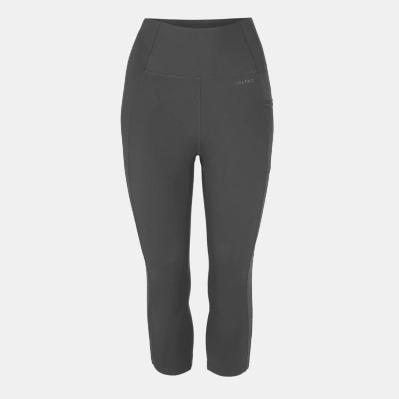 Image of USA Pro USA Pro High Rise Capri Cropped Leggings Ladies Charcoal female 6 (34)