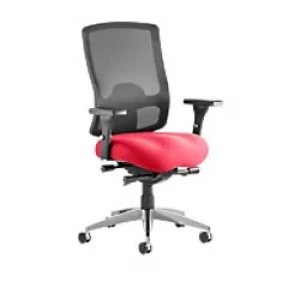 Image of Dynamic Synchro Tilt Task Operator Chair Height Adjustable Arms Regent Black Back, Bergamot Cherry Seat Without Headrest High Back