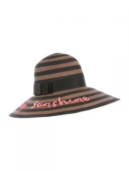 Image of Kate Spade New York Hey sunshine stripe sunhut Black Stripe