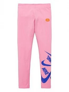 Image of Nike Sportswear Older Girls Marker Leggings - Pink Size M 10-12 Years, Women