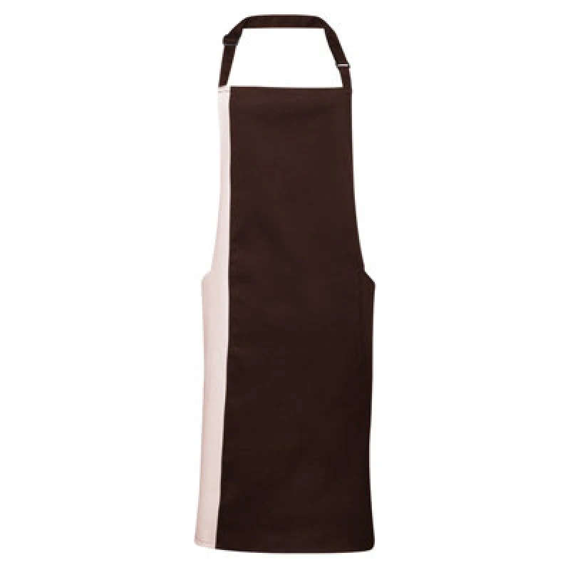 Image of Premier Premier Contrast Workwear Bib Apron Pack of 2 in Brown Brown One Size Unisex 5059269103620