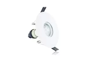 Image of Integral Evofire IP65 Round White 70-100mm Cutout Downlight with GU10 Holder - ILDLFR70D015