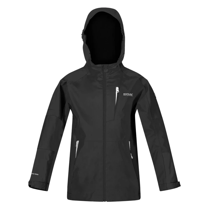 Image of Waterproof jacket for children Regatta Calderdale III Noir Unisex 3/4 ans