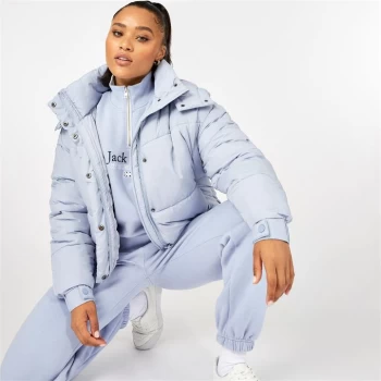 Image of Jack Wills Eco Cropped Puffer Jacket - Soft Blue