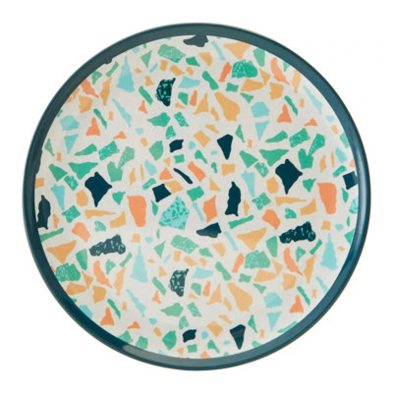 Image of Premier Housewares Assorted Terrazzo Side Plate, Durably Constructed Round Plate, Patterned Plate, Sturdy Picnic Plate Multi