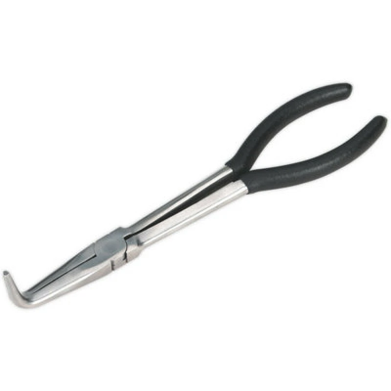 Image of Loops 275mm Angled Needle Nose Pliers - Drop Forged Steel - 90 Degree Angle Nose Metallics