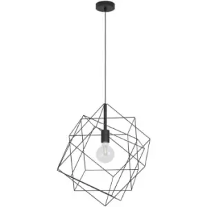 Image of Straiton Wire Frame Pendant Ceiling Light Black - Eglo