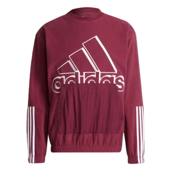 Image of adidas Essentials Polar Fleece Giant Logo Sweatshirt (Gen - Victory Crimson / Black