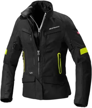 Image of Voyager 4 H2Out Women Motorcycle Textile Jacket, black-yellow, Size L, black-yellow, Size L for Women
