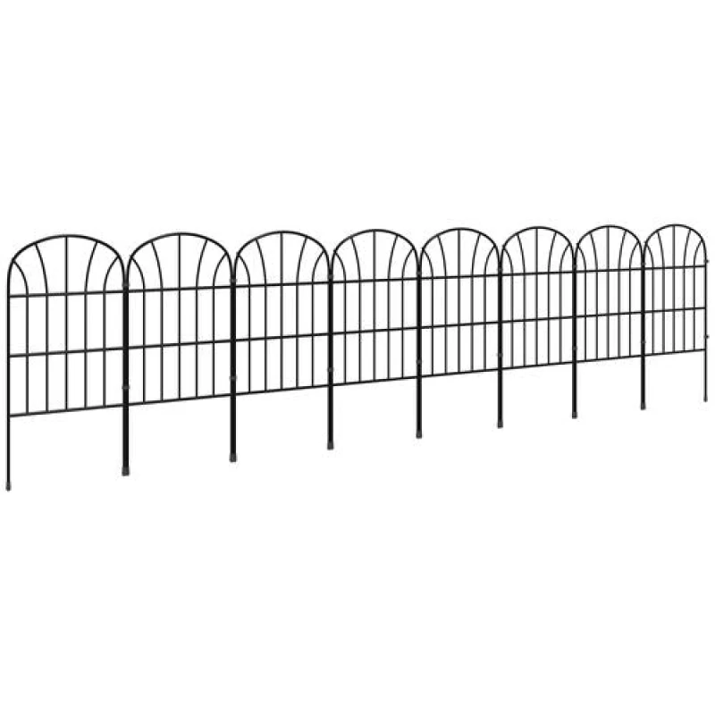 Image of Outsunny 8pc Decorative Garden Fencing 24" x 8.7ft, Black 844-793V00BK