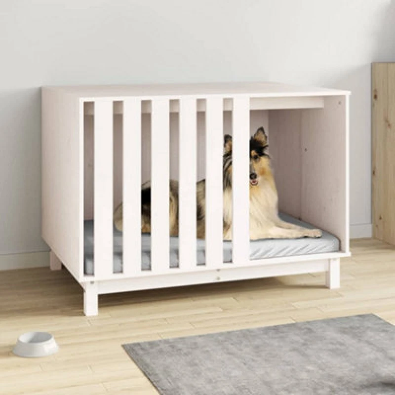 Image of VIDAXL Dog House White 100x70x72cm Solid Wood Pine vidaXL 8720845519841