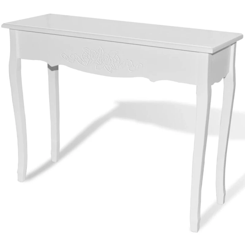 Image of vidaXL Dressing Console Table White Hall Side Makeup Vanity Desk Home Bedroom