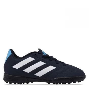 Image of adidas Goletto Childrens Astro Turf Trainers - Ink/White/Cyan