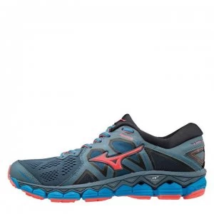 Image of Mizuno Wave Sky 2 Trainers Ladies - Blue/Coral