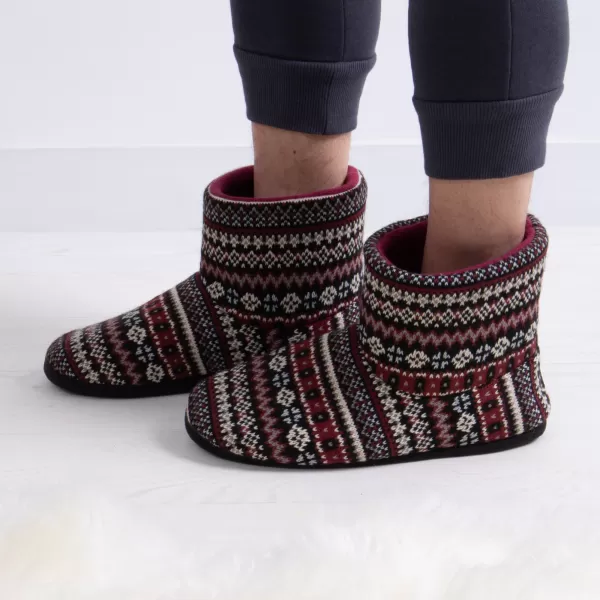 Image of totes Fair Isle Boot Slippers MultiColoured