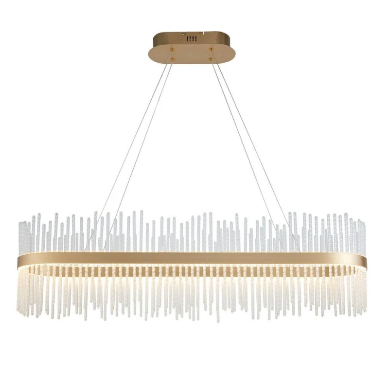 Image of Trapani Bar Pendant Ceiling Light Brushed Gold Plated, Clear Glass