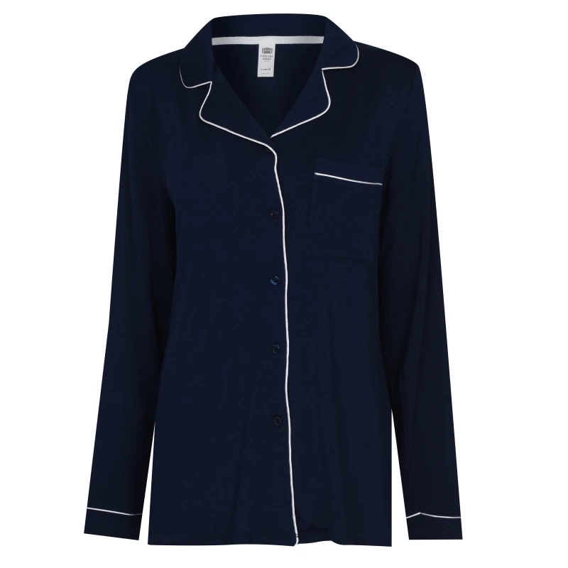 Image of Chelsea Peers Modal Button Up Pyjama Set Navy female 6 (2XS)